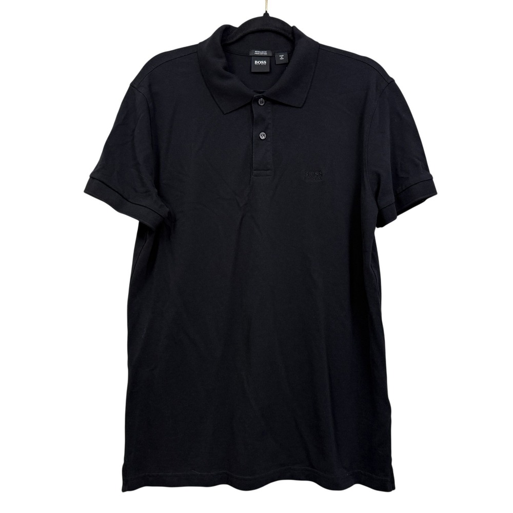 BOSS Hugo Boss Men's Black Regular Fit Pima Cotton Short Sleeve Polo Shirt XL